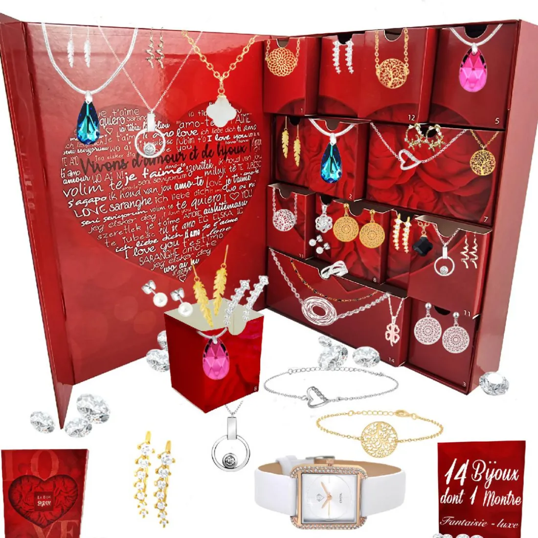 Calendrier de l'avent 13 bijoux et 1 montre - So Charm