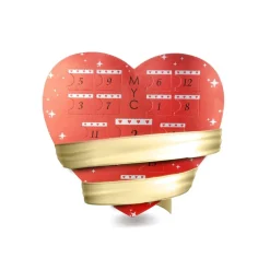 Calendrier de l'avent Coffret coeur - 14 bijoux - Doré et cristal