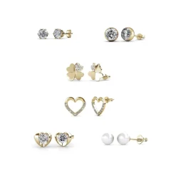 Calendrier de l'avent Coffret coeur - 14 bijoux - Doré et cristal