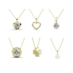 Calendrier de l'avent Coffret coeur - 14 bijoux - Doré et cristal