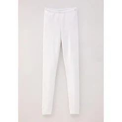 Caleçon long fine côte femme blanc