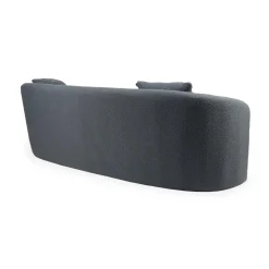 Canapé 4 places au design élégant et incurvé Alex XL Tissu bouclette Gris