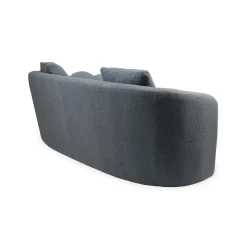 Canapé 3 places au design élégant et incurvé Alex Tissu bouclette Gris