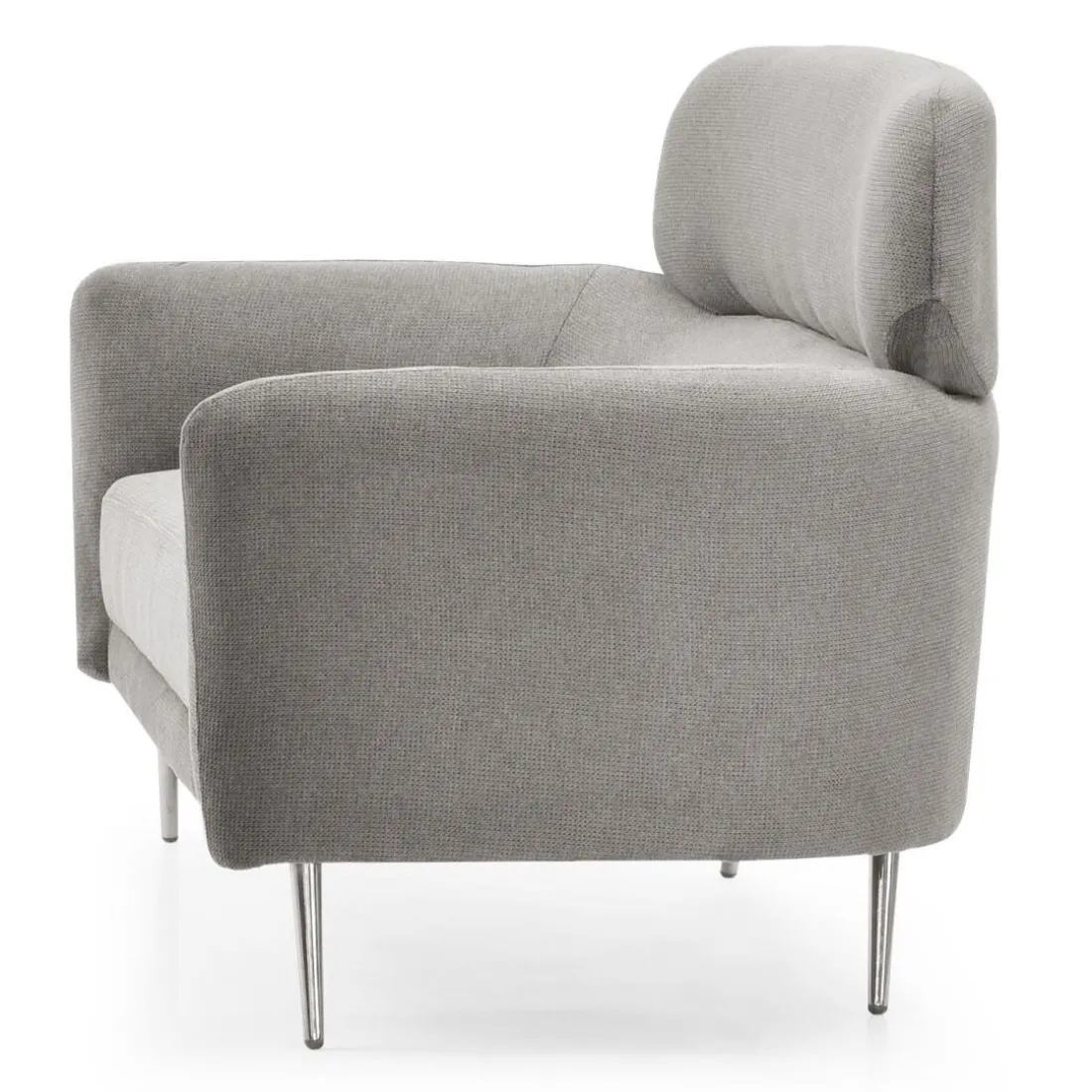 Canapé 2 places moderne avec haut dossier Damigal Tissu doux Gris