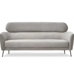 Canapé 3 places moderne avec haut dossier Damigal Tissu doux Gris