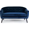 Canapé 3 Places Scandinave Velours Bleu OLAF