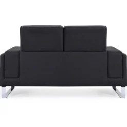 Canapé 2 Places Tissu Noir BATO