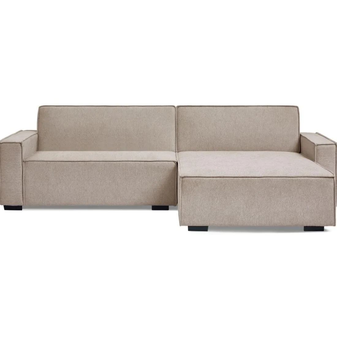 Canapé convertible cic-clac avec angle réversible Pikado Tissu effet lin Taupe clair