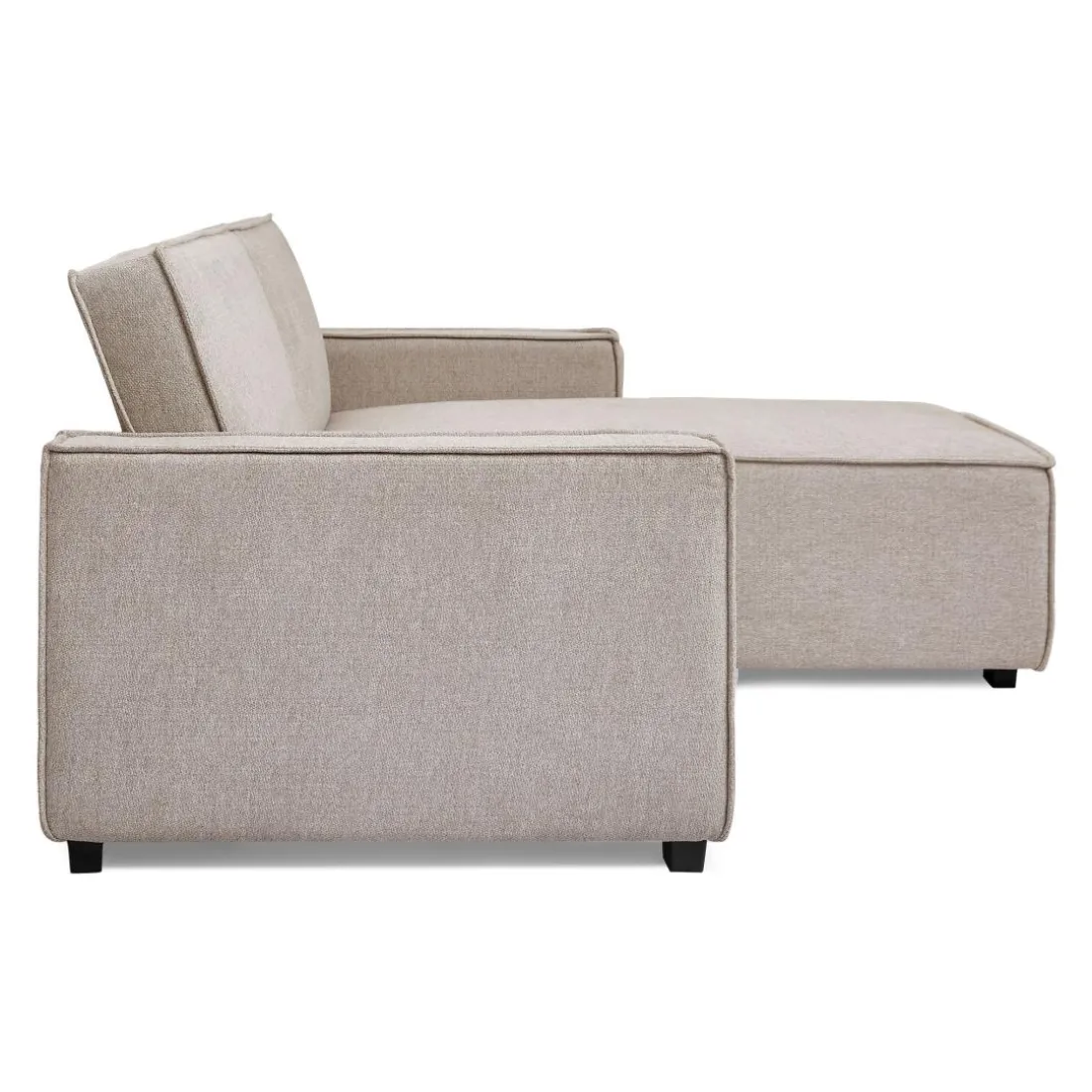 Canapé convertible cic-clac avec angle réversible Pikado Tissu effet lin Taupe clair