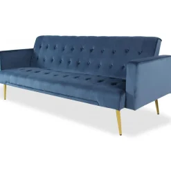 Canapé Convertible Clic-Clac JUICY Velours Bleu