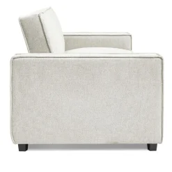 Canapé convertible clic-clac 3 places Pikado Tissu effet lin Crème