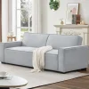 Canapé convertible clic-clac 3 places Pikado Tissu effet lin Gris clair