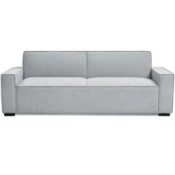 Canapé convertible clic-clac 3 places Pikado Tissu effet lin Gris clair