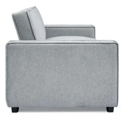 Canapé convertible clic-clac 3 places Pikado Tissu effet lin Gris clair