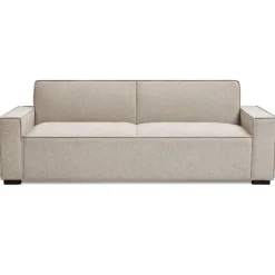 Canapé convertible clic-clac 3 places Pikado Tissu effet lin Taupe clair