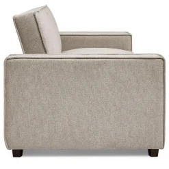 Canapé convertible clic-clac 3 places Pikado Tissu effet lin Taupe clair