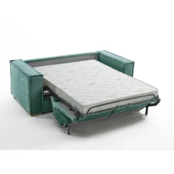 Canapé convertible express Bleu Canard 3 places ISABELLA