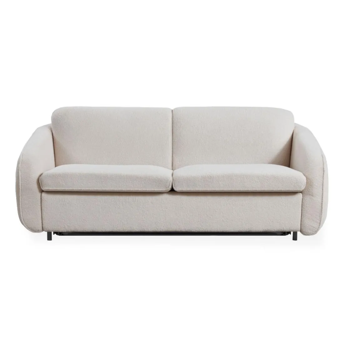 Canapé convertible express Naturali Tissu bouclette Crème