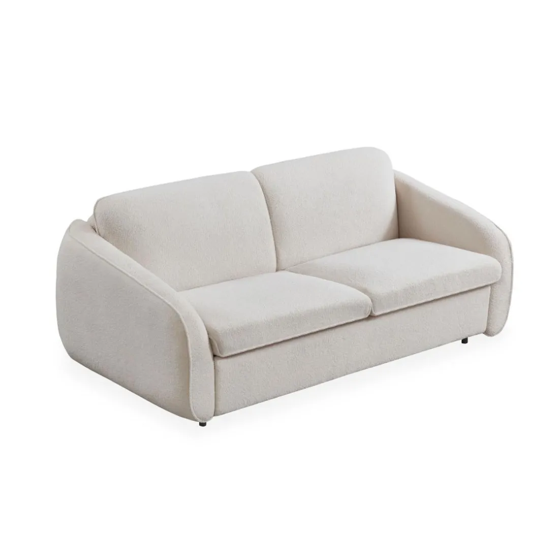 Canapé convertible express Naturali Tissu bouclette Crème