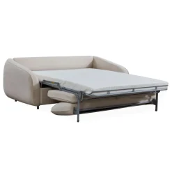Canapé convertible express Naturali Tissu bouclette Crème