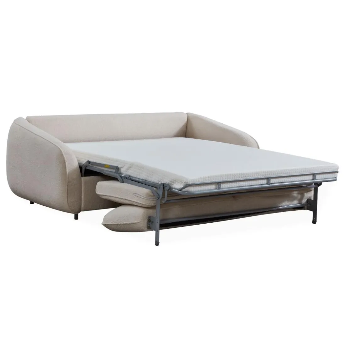 Canapé convertible express Naturali Tissu bouclette Crème