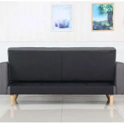 Canapé Convertible Scandinave Tissu Gris Foncé LUCIAN