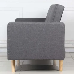 Canapé Convertible Scandinave Tissu Gris Foncé LUCIAN