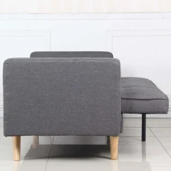 Canapé Convertible Scandinave Tissu Gris Foncé LUCIAN