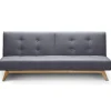 Canapé Convertible Scandinave Tissu Gris Foncé EMMA