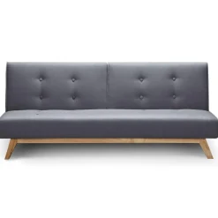 Canapé Convertible Scandinave Tissu Gris Foncé EMMA