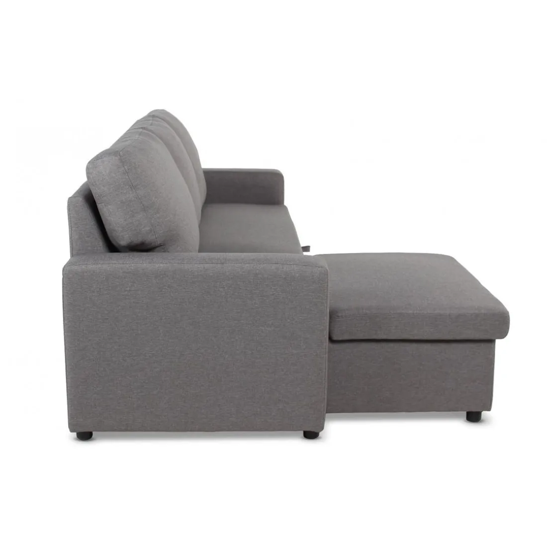 Canapé d'angle convertible BALEARES Tissu Gris clair
