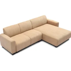 Canapé d'angle moderne Wallis Velours côtelé Beige