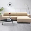 Canapé d'angle moderne Wallis Velours Taupe
