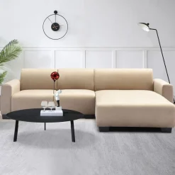 Canapé d'angle moderne Wallis Velours Taupe