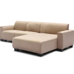 Canapé d'angle moderne Wallis Velours Taupe