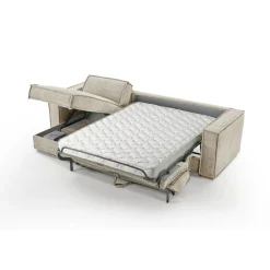 Canapé d'angle reversible Beige convertible express avec méridienne coffre ISABELLA Angle