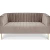 Canapé moderne 2 places à coutures verticales Sacramento Velours Taupe