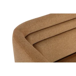Canapé moderne 3 places style cubique Fredonia Tissu Marron