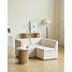 Canapé modulable VARDE design scandinave raffiné en velours côtelé avec mousse de densité supérieure
