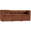 Canapé modulable VARDE design scandinave raffiné en velours côtelé avec mousse rouge