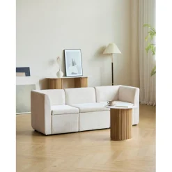 Canapé modulable VARDE design scandinave raffiné en velours côtelé avec mousse