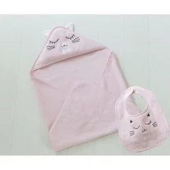Cape de bain + ba animaux - Rose