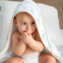 Cape de bain pour bébé Jouy bleu