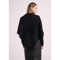 Cape poncho femme ZARINA en cachemire noir