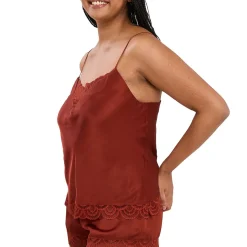 Caraco pyjama homewear - Marron en viscose