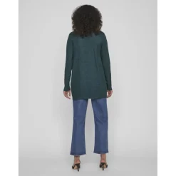 Cardigan col fendu turquoise en viscose Ivy