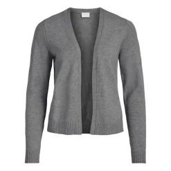 Cardigan en maille poignets côtelés col fendu Lise gris