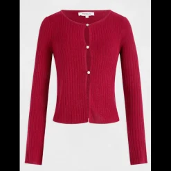 Cardigan femme rouge en coton modal