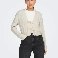Cardigan Onlfias à noeud - Blanc cassé en viscose Eva