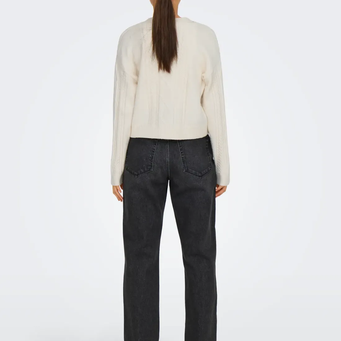 Cardigan Onlfias à noeud - Blanc cassé en viscose Eva
